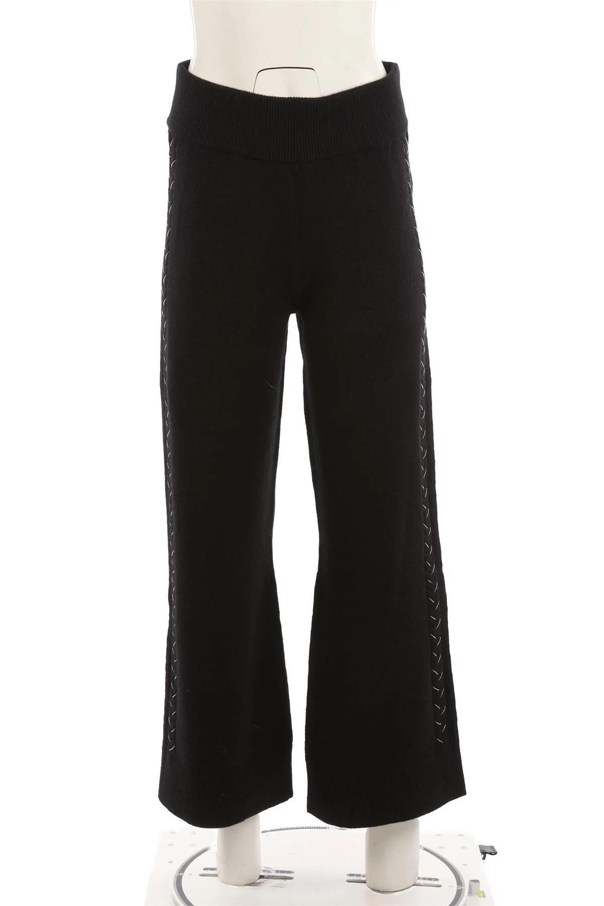 MAX & MOI BLACK WOOL STRAIGHT LEG PANTS LARGE - Image 2
