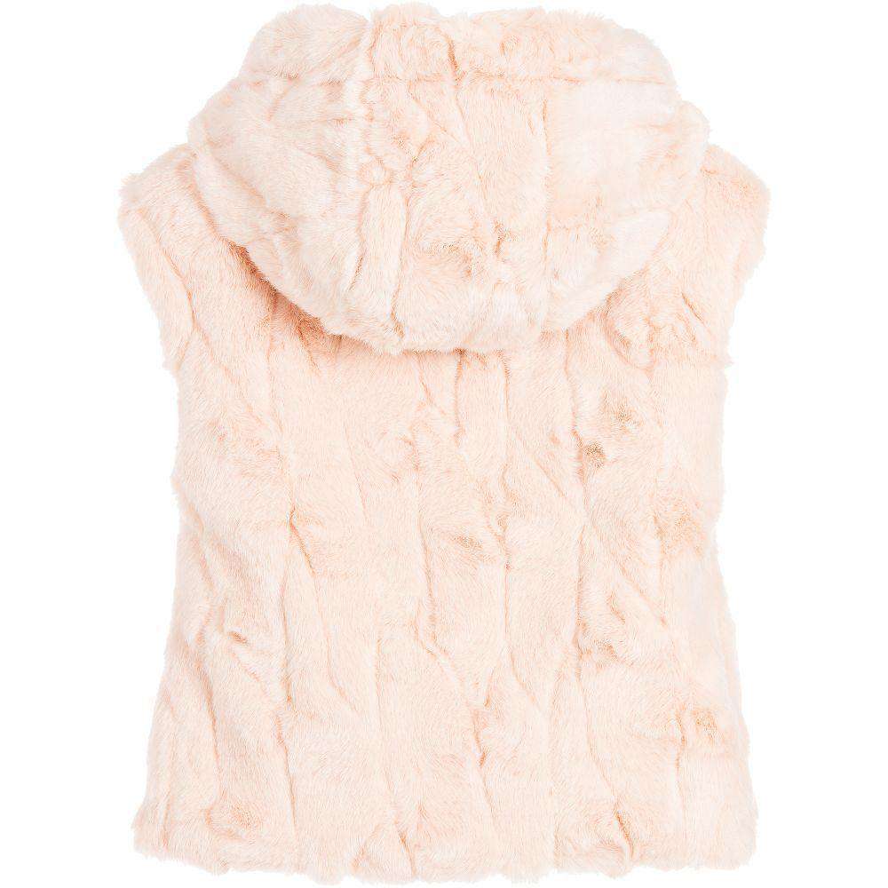 MAYORAL GIRLS PINK SYNTHETIC FUR HOODED GILET 3 YEARS - Image 2