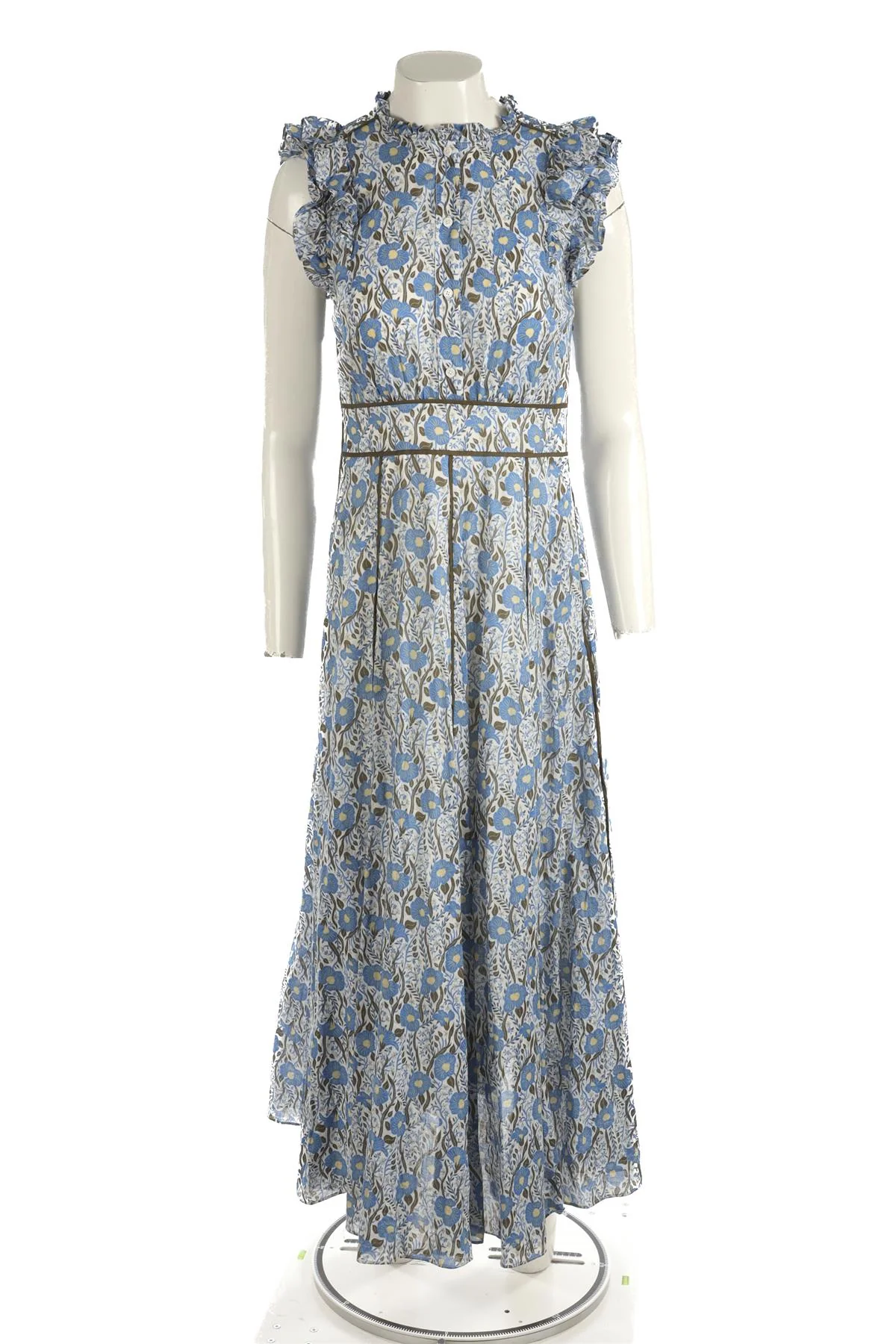 ME+EM BLUE COTTON MAXI DRESS UK 8 - Image 2