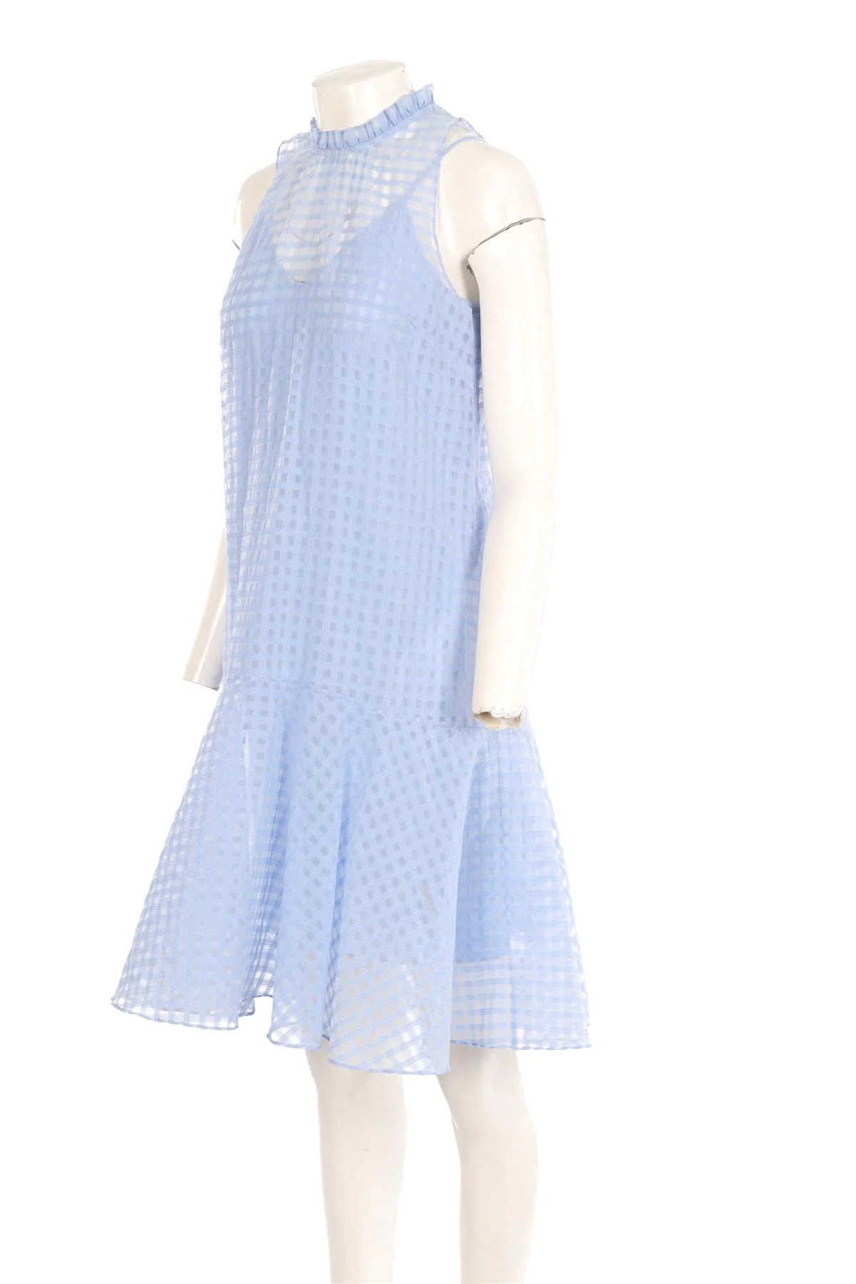 ME+EM BLUE COTTON MIDI DRESS UK 8 - Image 3