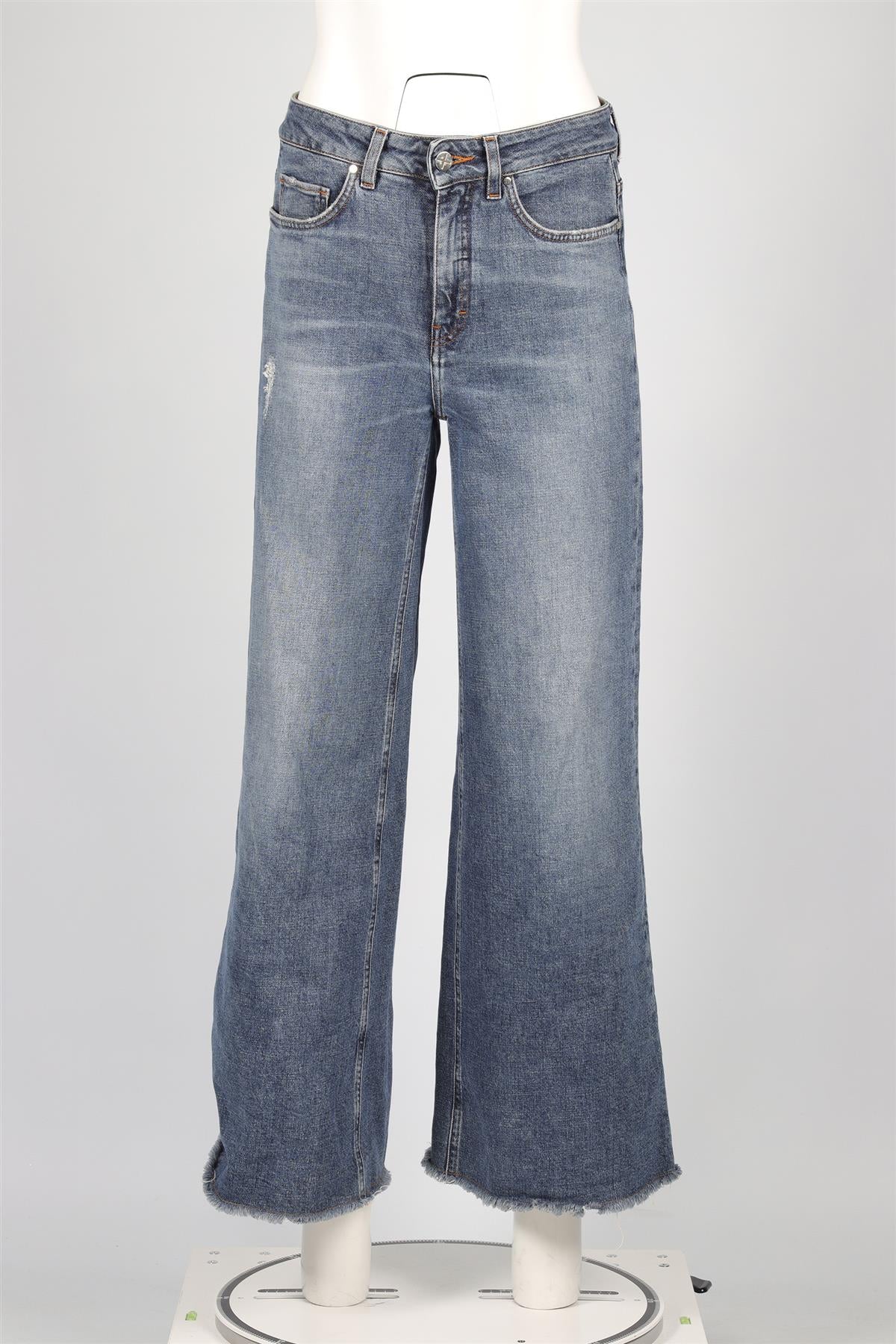 ME+EM BLUE HIGH RISE WIDE LEG JEANS W26 UK 8 - Image 2