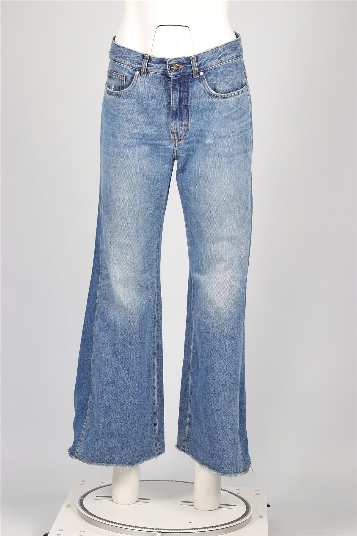ME+EM BLUE HIGH RISE WIDE LEG JEANS W27 UK 8-10 - Image 2