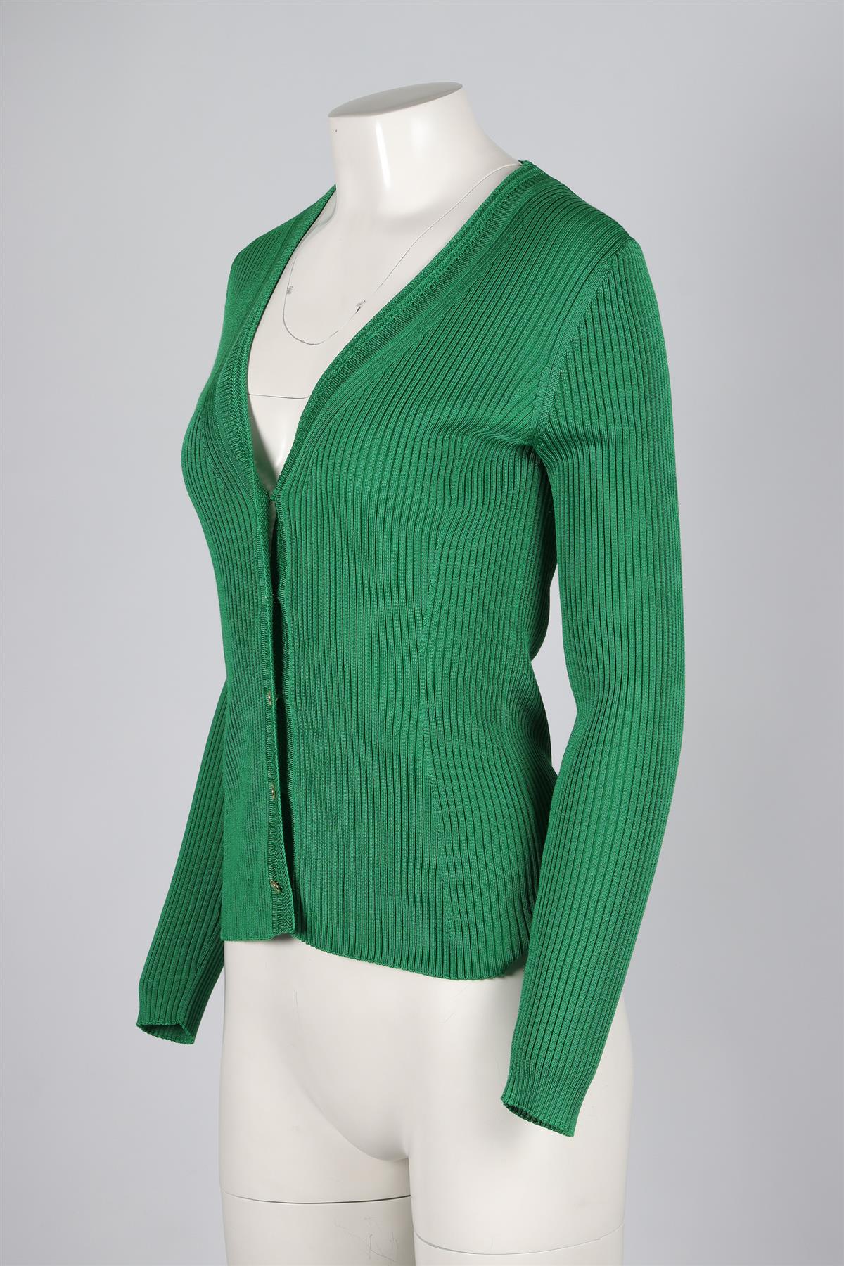 ME+EM GREEN COTTON CARDIGAN MEDIUM - Image 3