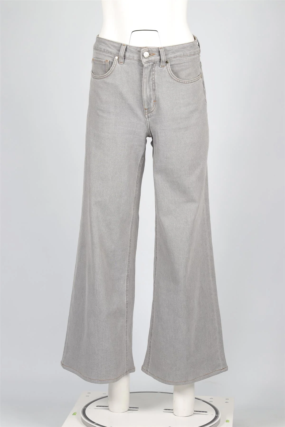ME+EM GREY HIGH RISE WIDE LEG JEANS W26 UK 8 - Image 2