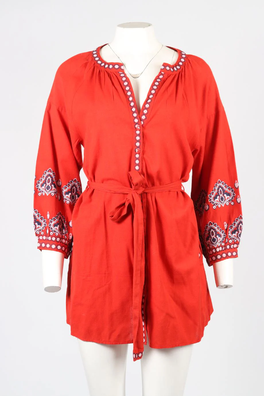 MEDLISSA ODABASH COTTON AND LINEN BLEND MINI DRESS SMALL - Image 2