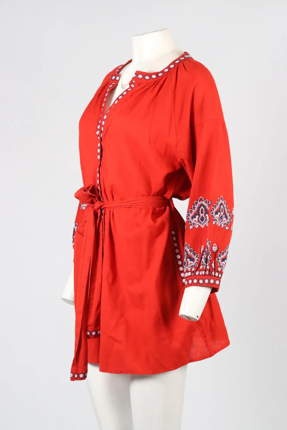 MEDLISSA ODABASH COTTON AND LINEN BLEND MINI DRESS SMALL - Image 3