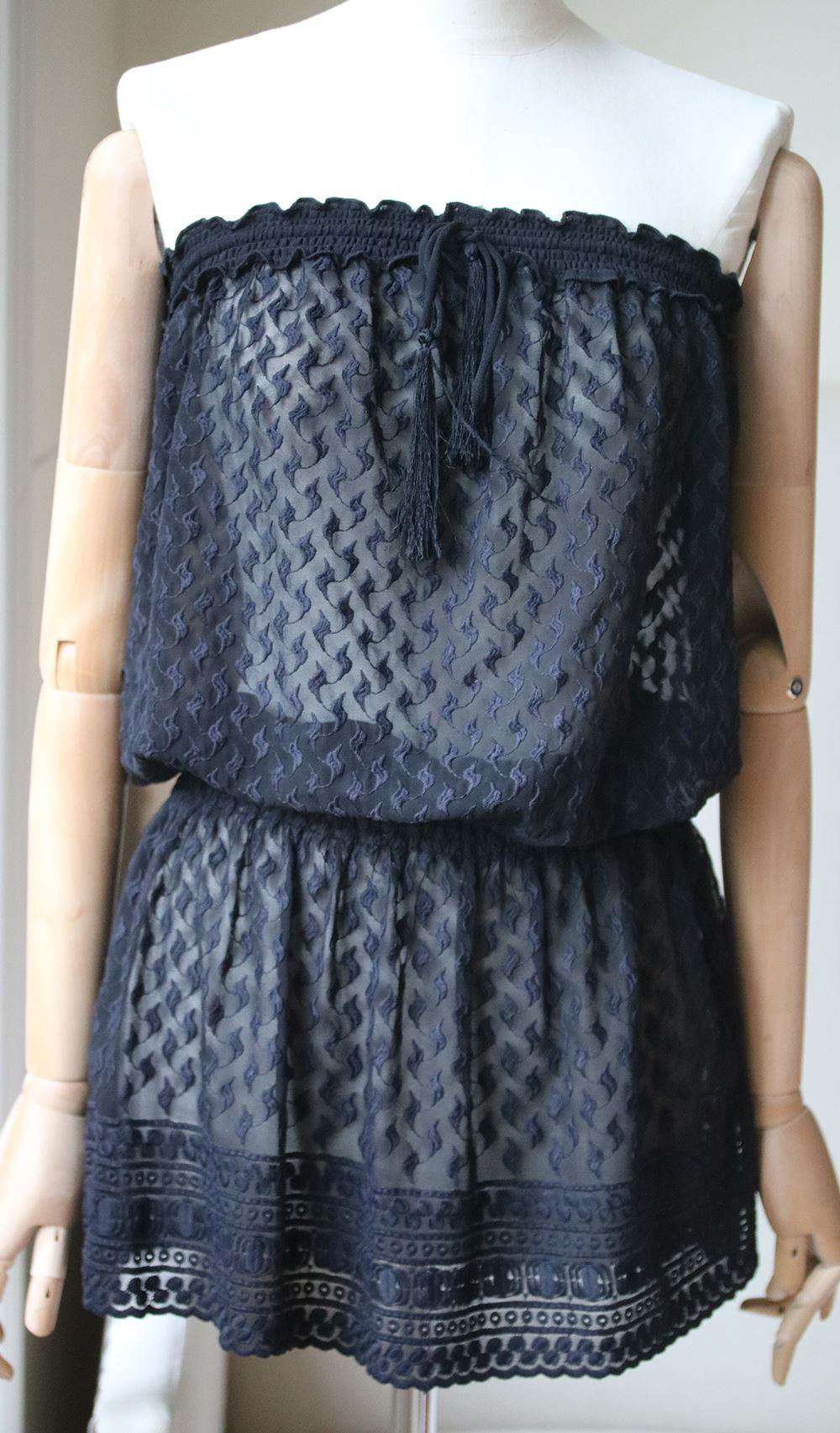 MELISSA ODABASH ADELA BLACK BANDEAU DRESS SMALL - Image 2