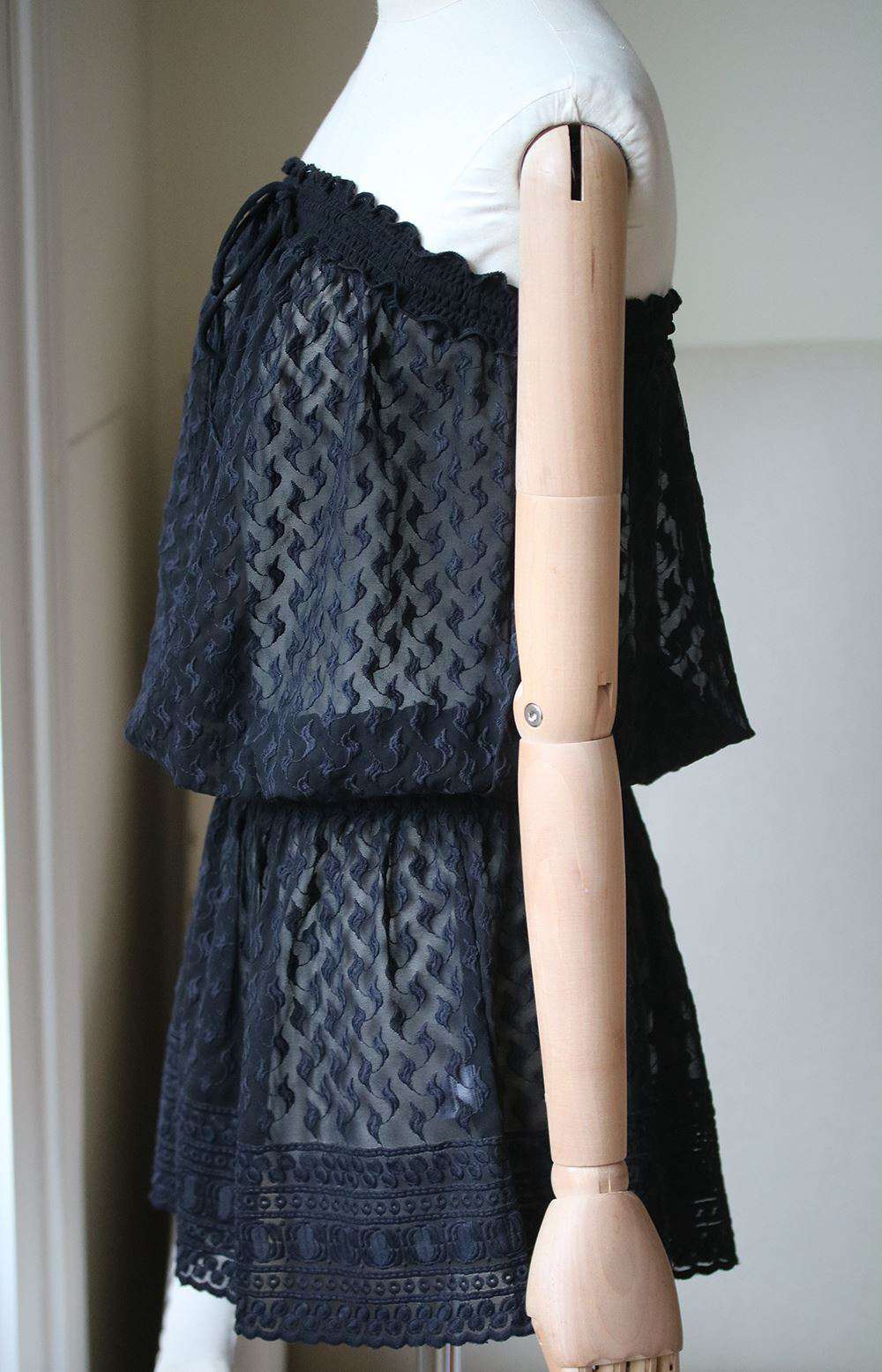 MELISSA ODABASH ADELA BLACK BANDEAU DRESS SMALL - Image 3