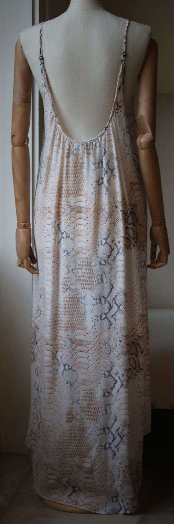 MELISSA ODABASH AVA LIZARD-PRINT BACKLESS SILK DRESS ONE SIZE - Image 5