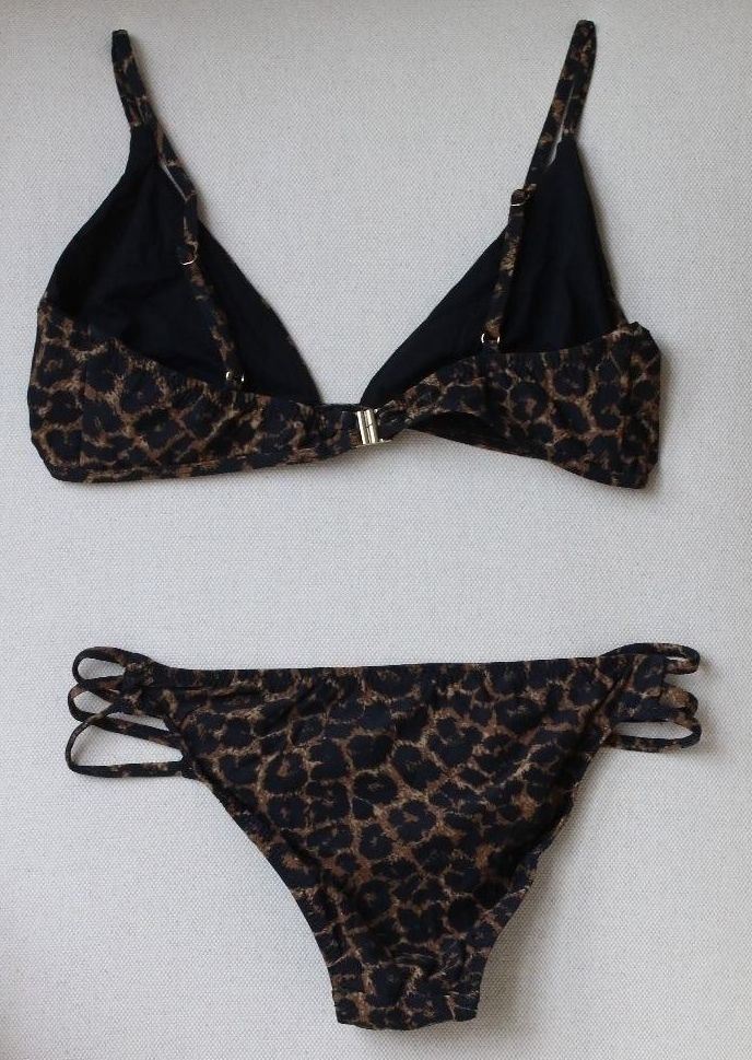 MELISSA ODABASH BALI LEOPARD-PRINT TRIANGLE BIKINI UK 10/14 - Image 3
