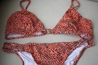 MELISSA ODABASH BALI ORANGE PRINT BIKINI UK 10/14 - Image 3