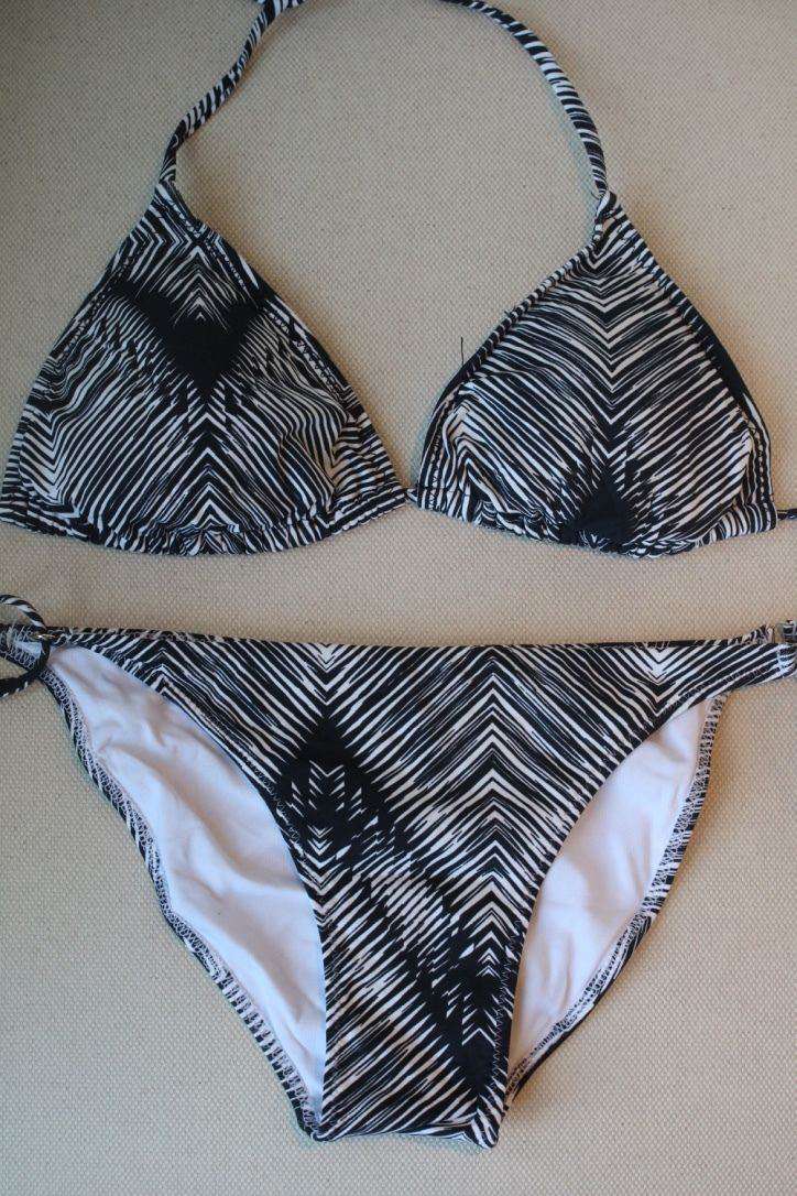 MELISSA ODABASH BLACK AND WHITE GRAPHIC BIKINI UK 10/14 - Image 9