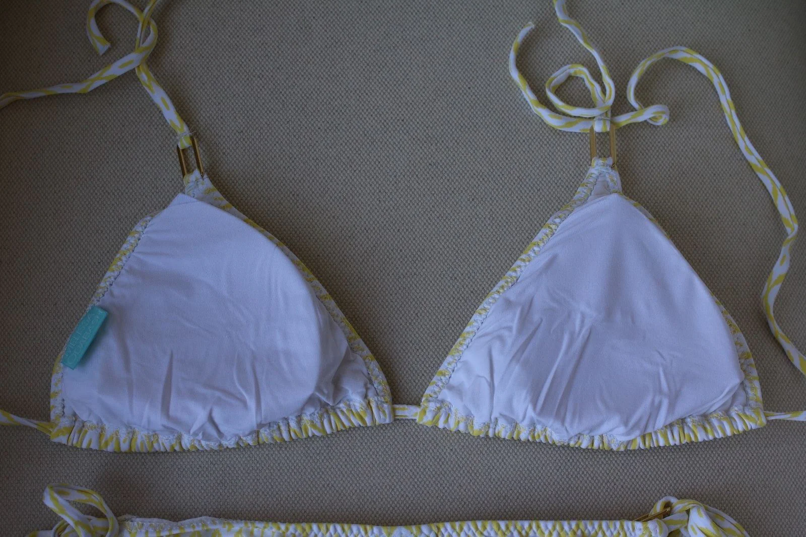 MELISSA ODABASH CANCUN YELLOW PRINT BIKINI UK 10/14 - Image 5
