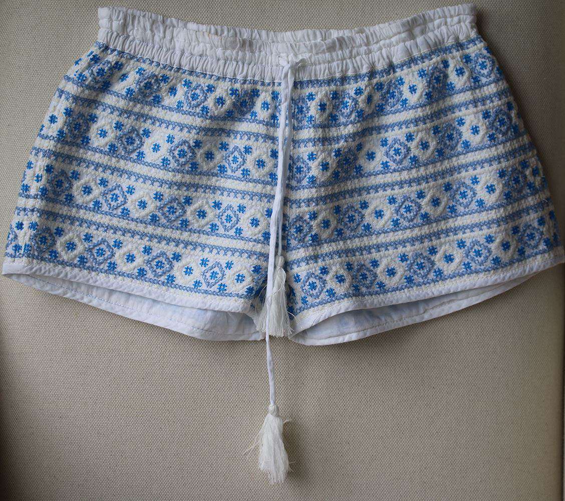 MELISSA ODABASH CAROLINA BLUE EMBROIDERED SHORTS SMALL - Image 5