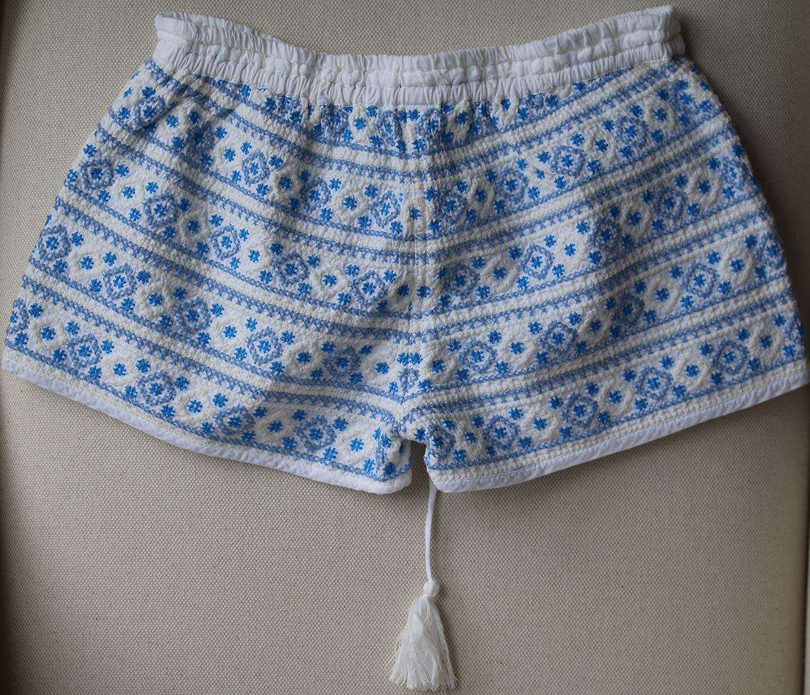 MELISSA ODABASH CAROLINA BLUE EMBROIDERED SHORTS SMALL - Image 6