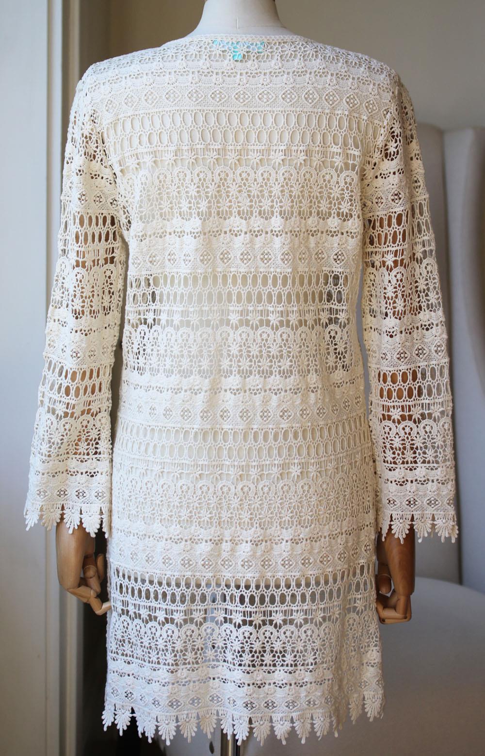 MELISSA ODABASH CAROLINE CROCHET COTTON ROBE SMALL - Image 4