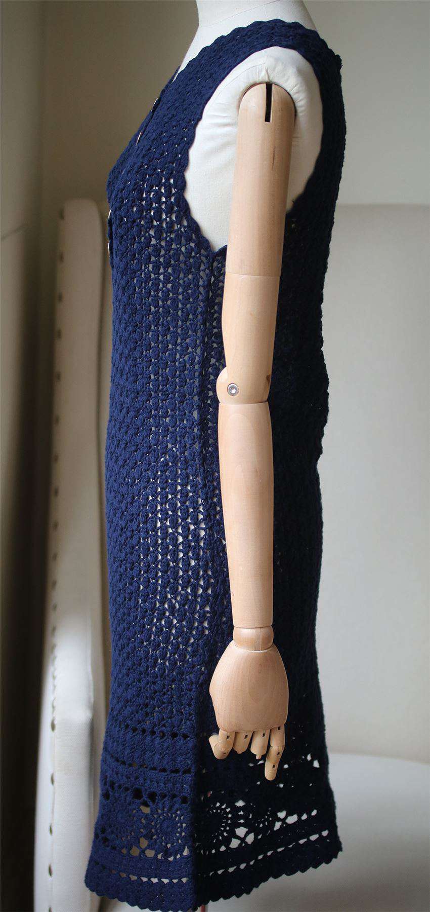 MELISSA ODABASH CHEYENNE SLEEVELESS CROCHET DRESS SMALL - Image 5