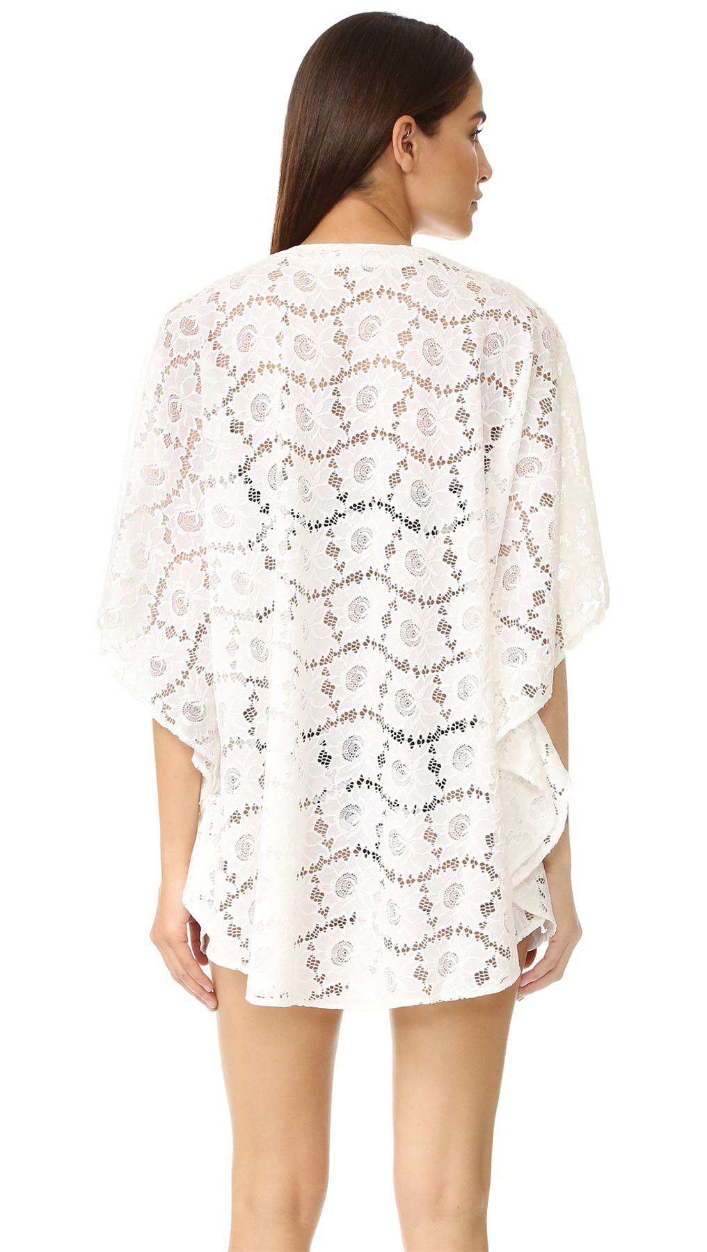 MELISSA ODABASH CINDY LACE-UP LACE COVER-UP ONE SIZE - Image 2