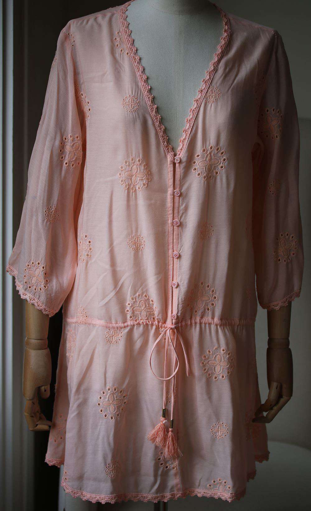MELISSA ODABASH COSIMA PINK EMBROIDERED DRESS ONE SIZE - Image 2