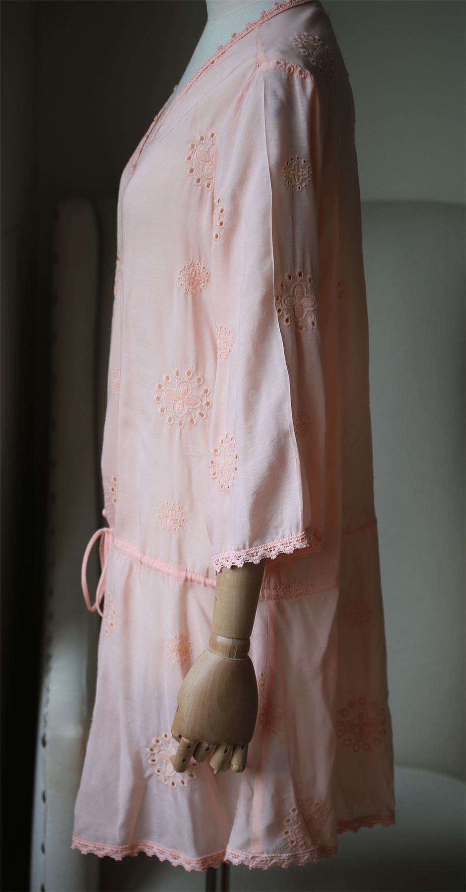 MELISSA ODABASH COSIMA PINK EMBROIDERED DRESS ONE SIZE - Image 3