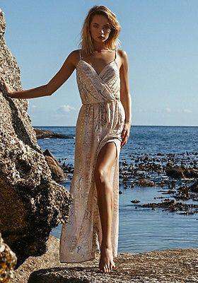 MELISSA ODABASH COVERUP GREEN ZOE KAFTAN MAXI DRESS SMALL - Image 2