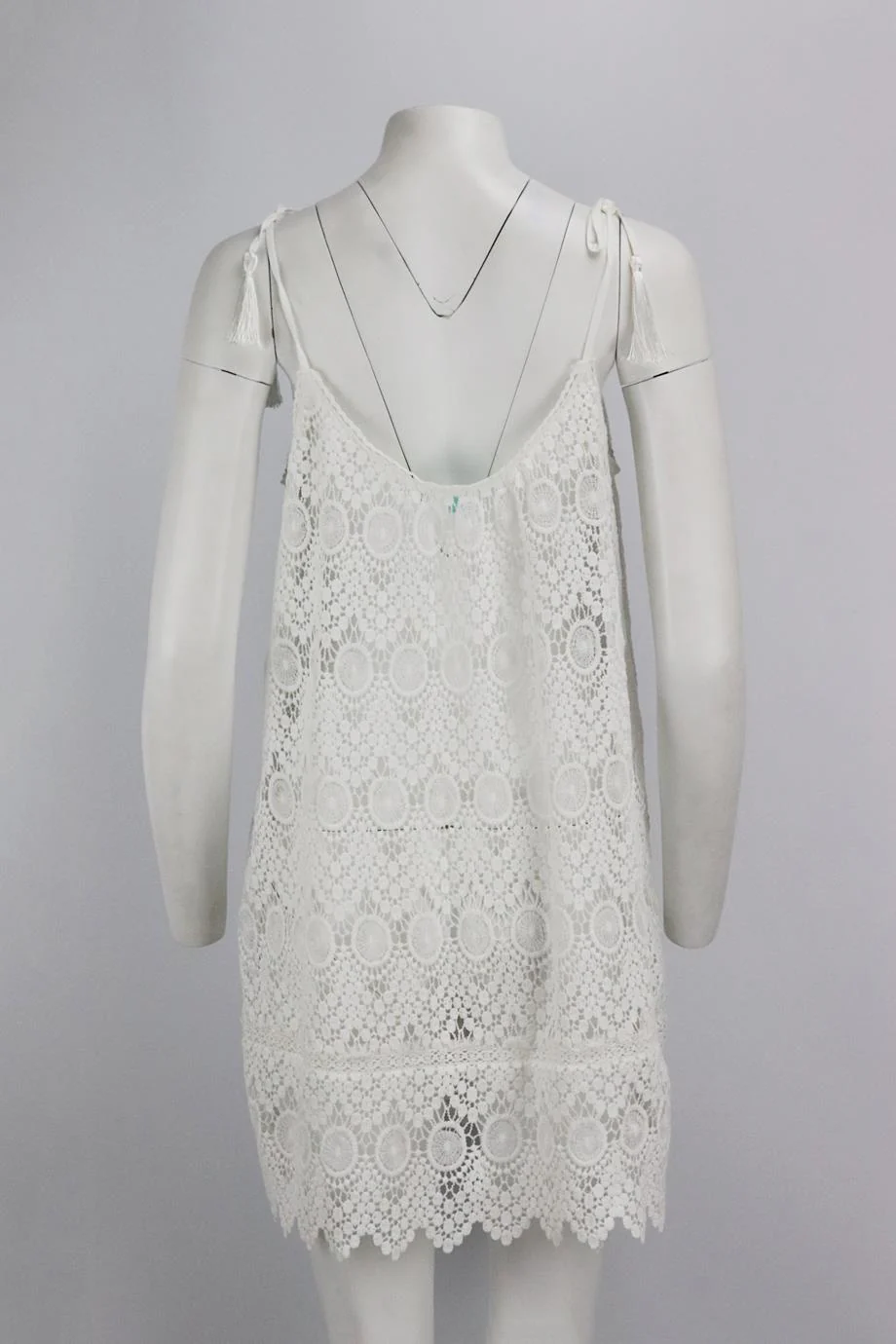 MELISSA ODABASH CROCHETED MINI DRESS ONE SIZE - Image 4