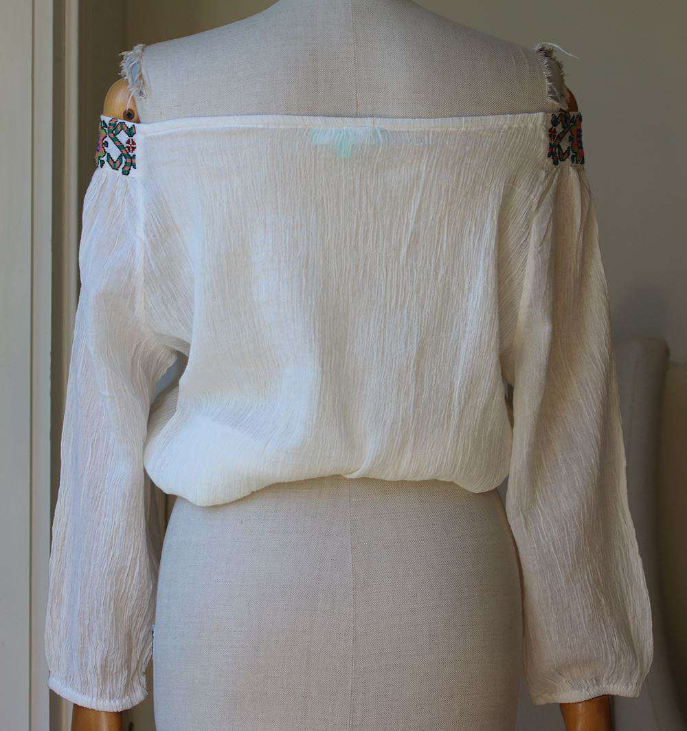 MELISSA ODABASH DAISY OFF-THE-SHOULDER EMBROIDERED TOP SMALL - Image 5