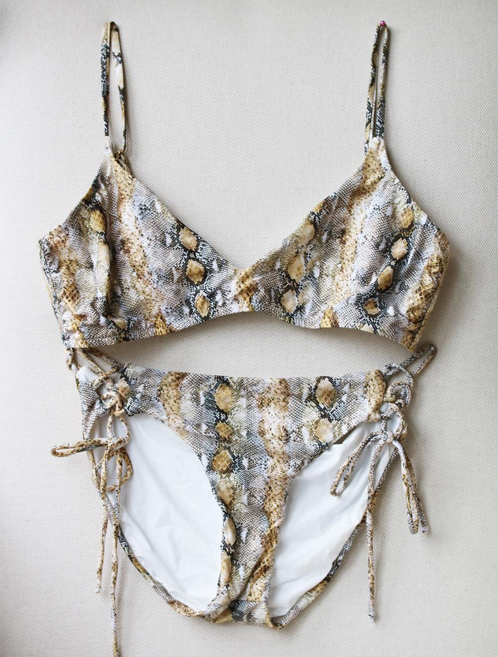 MELISSA ODABASH ELBA SNAKE PRINT BIKINI UK 12/14 - Image 2