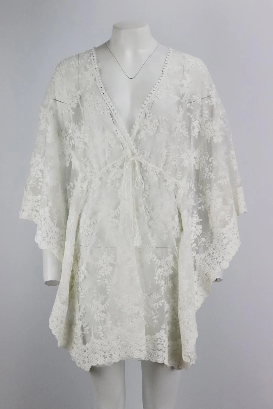 MELISSA ODABASH EMBROIDERED MESH KAFTAN ONE SIZE - Image 2