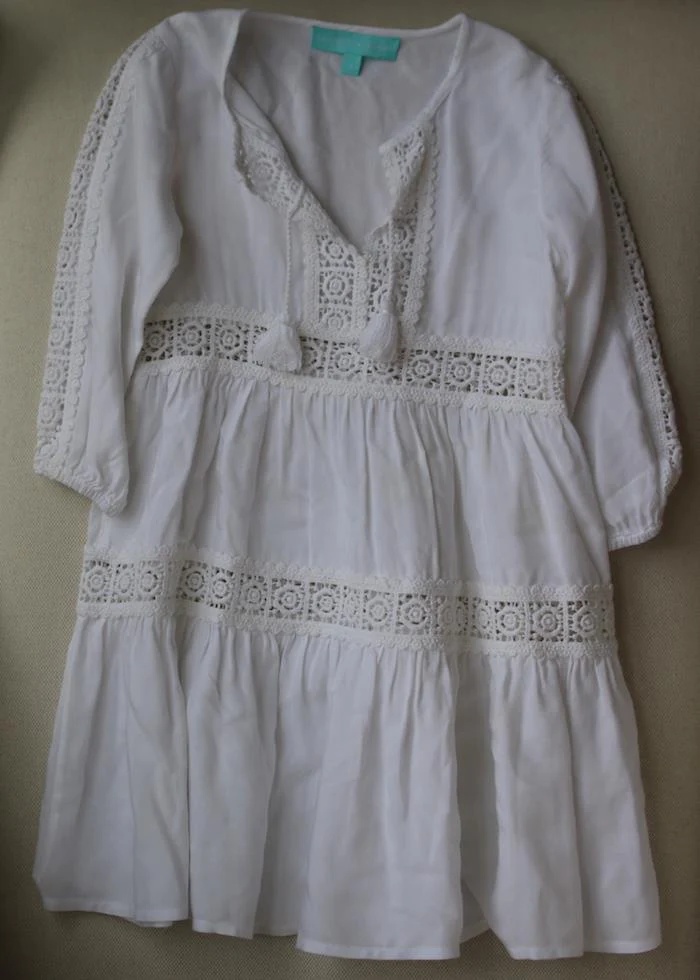 MELISSA ODABASH GIRLS WHITE BEACH DRESS 4 YEARS - Image 2