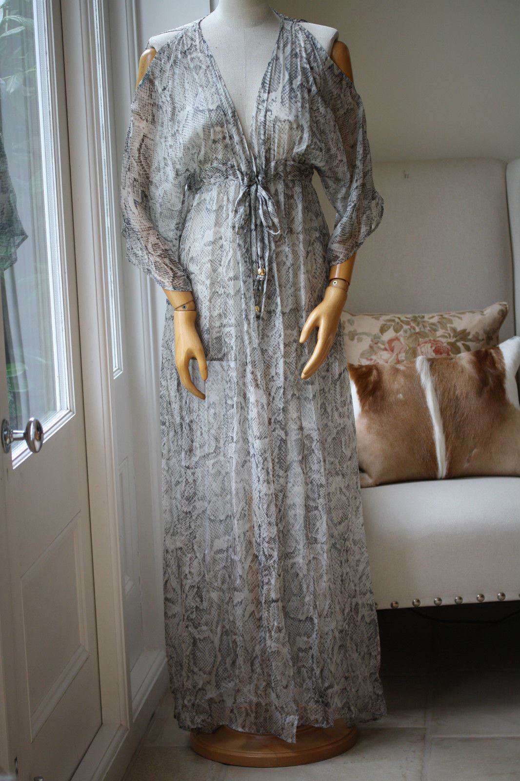 MELISSA ODABASH GWYNETH SILK COVERUP KAFTAN MAXI DRESS - Image 5
