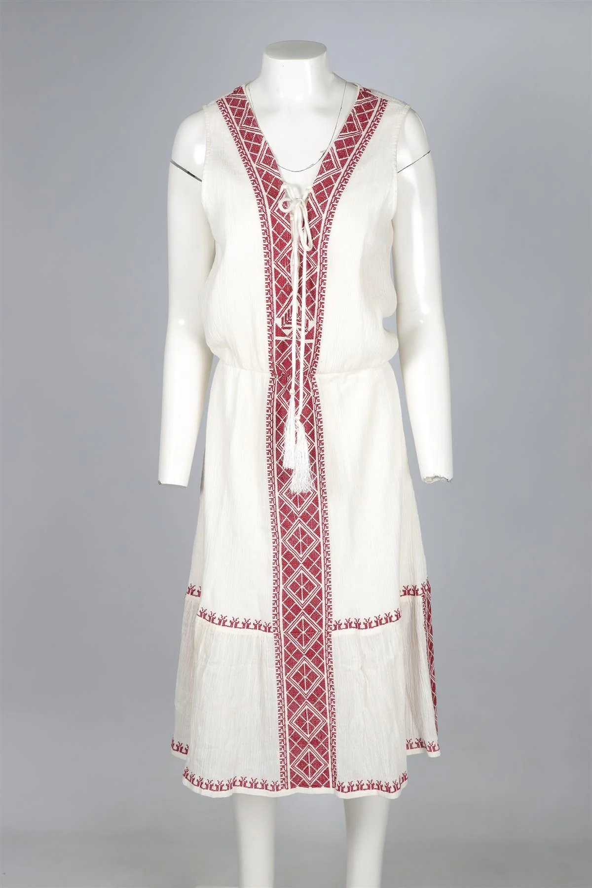 MELISSA ODABASH IVORY COTTON MAXI DRESS SMALL - Image 2