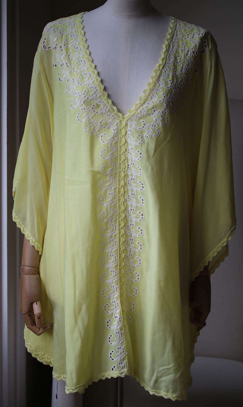 MELISSA ODABASH JESSICA EMBROIDERED KAFTAN DRESS ONE SIZE - Image 2