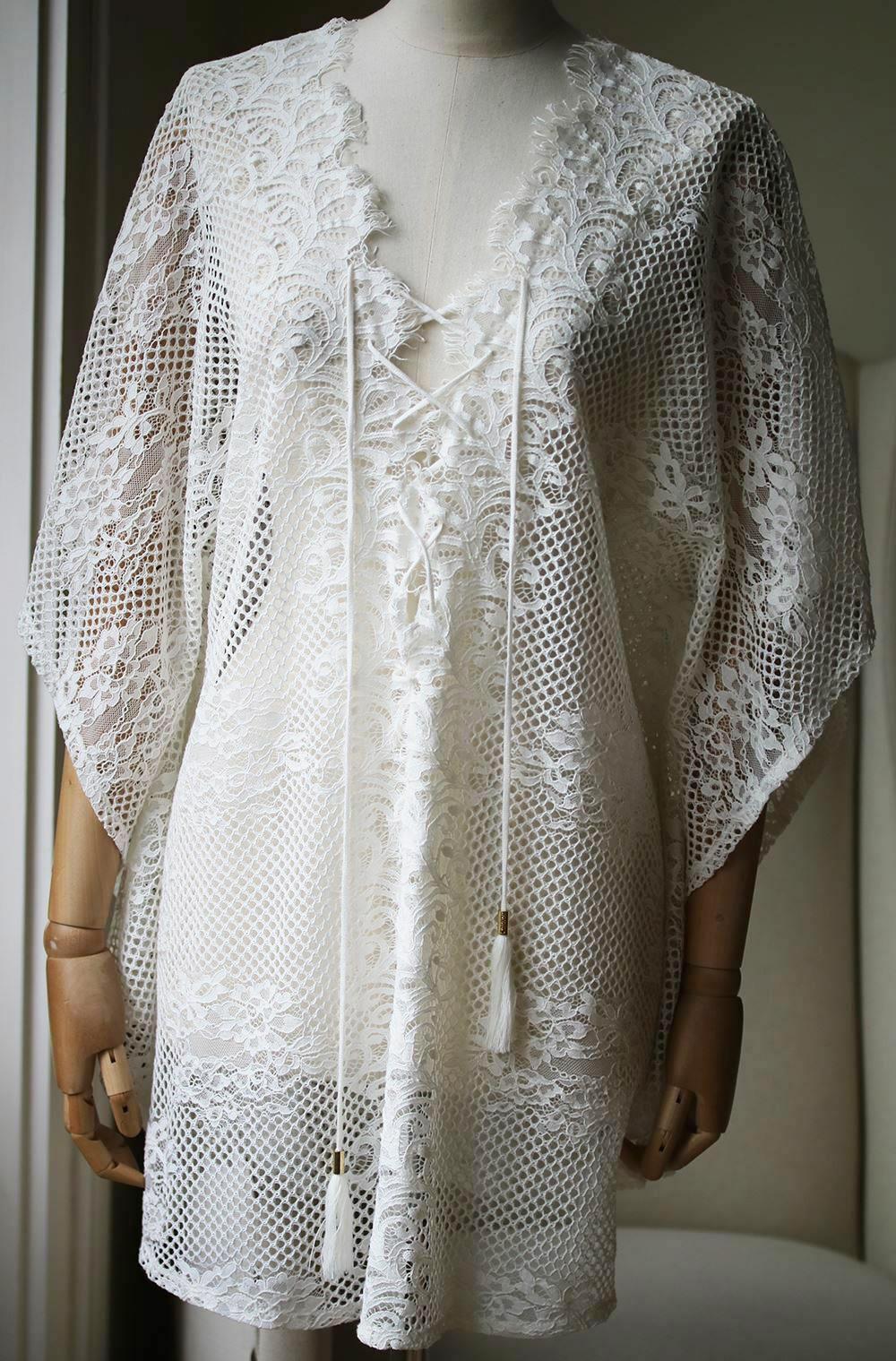 MELISSA ODABASH KATE COTTON BLEND LACE KAFTAN ONE SIZE - Image 2
