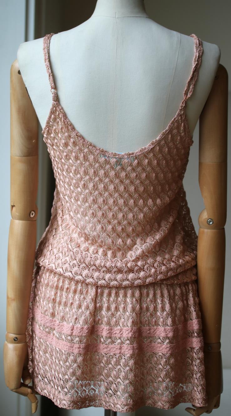 MELISSA ODABASH KHLOE CROCHET KNIT MINI DRESS MEDIUM - Image 4