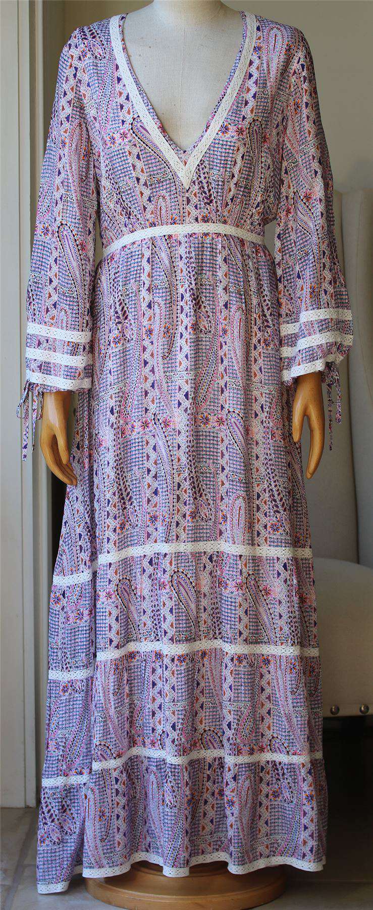 MELISSA ODABASH KRISTEN PAISLEY-PRINT LACE MAXI DRESS MEDIUM - Image 2