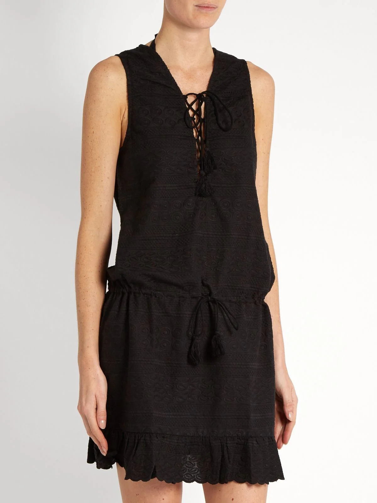 MELISSA ODABASH LAYLA EMBROIDERED COTTON DRESS SMALL - Image 9