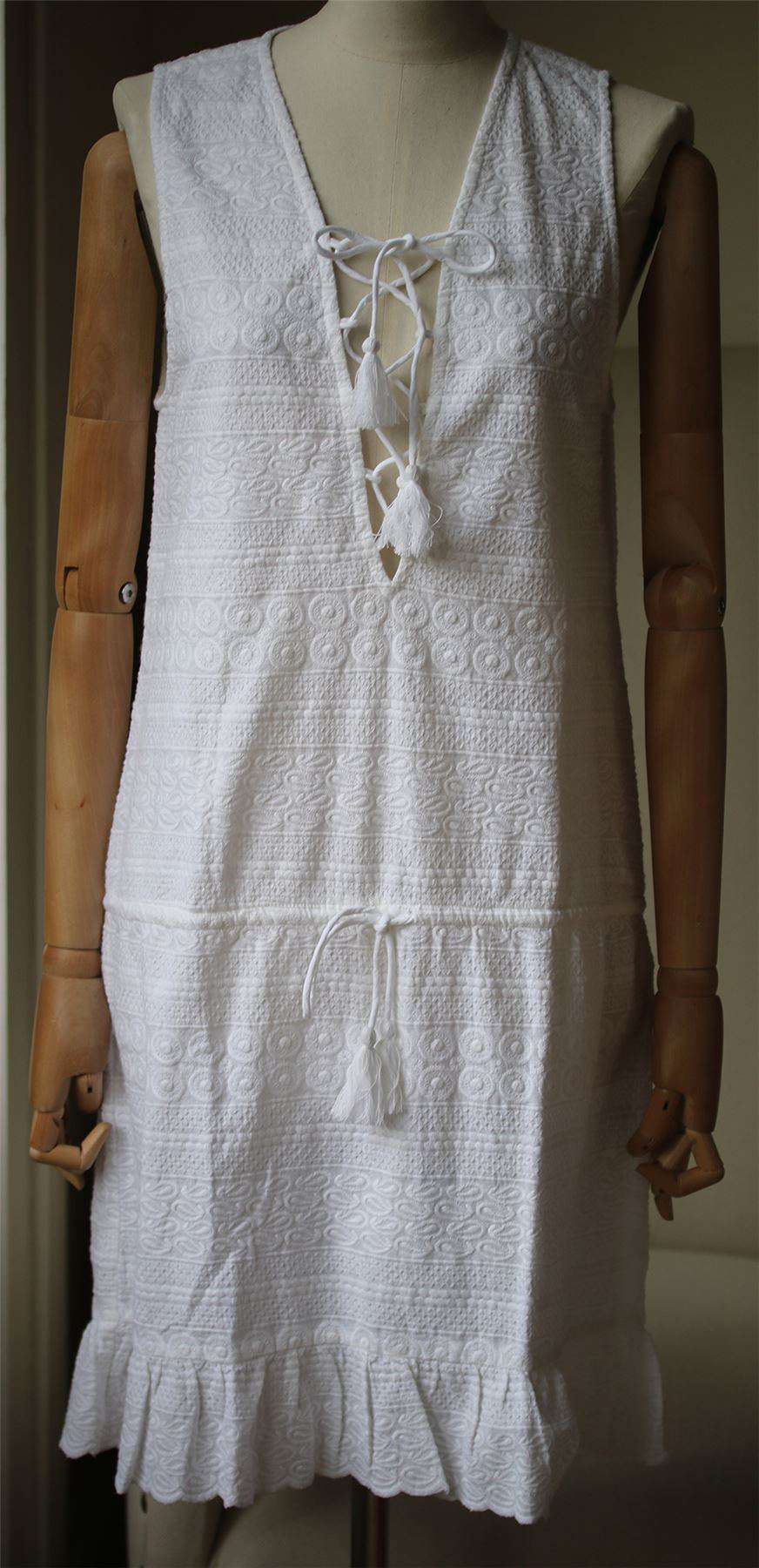 MELISSA ODABASH LAYLA LACE-UP EMBROIDERED DRESS SMALL - Image 3