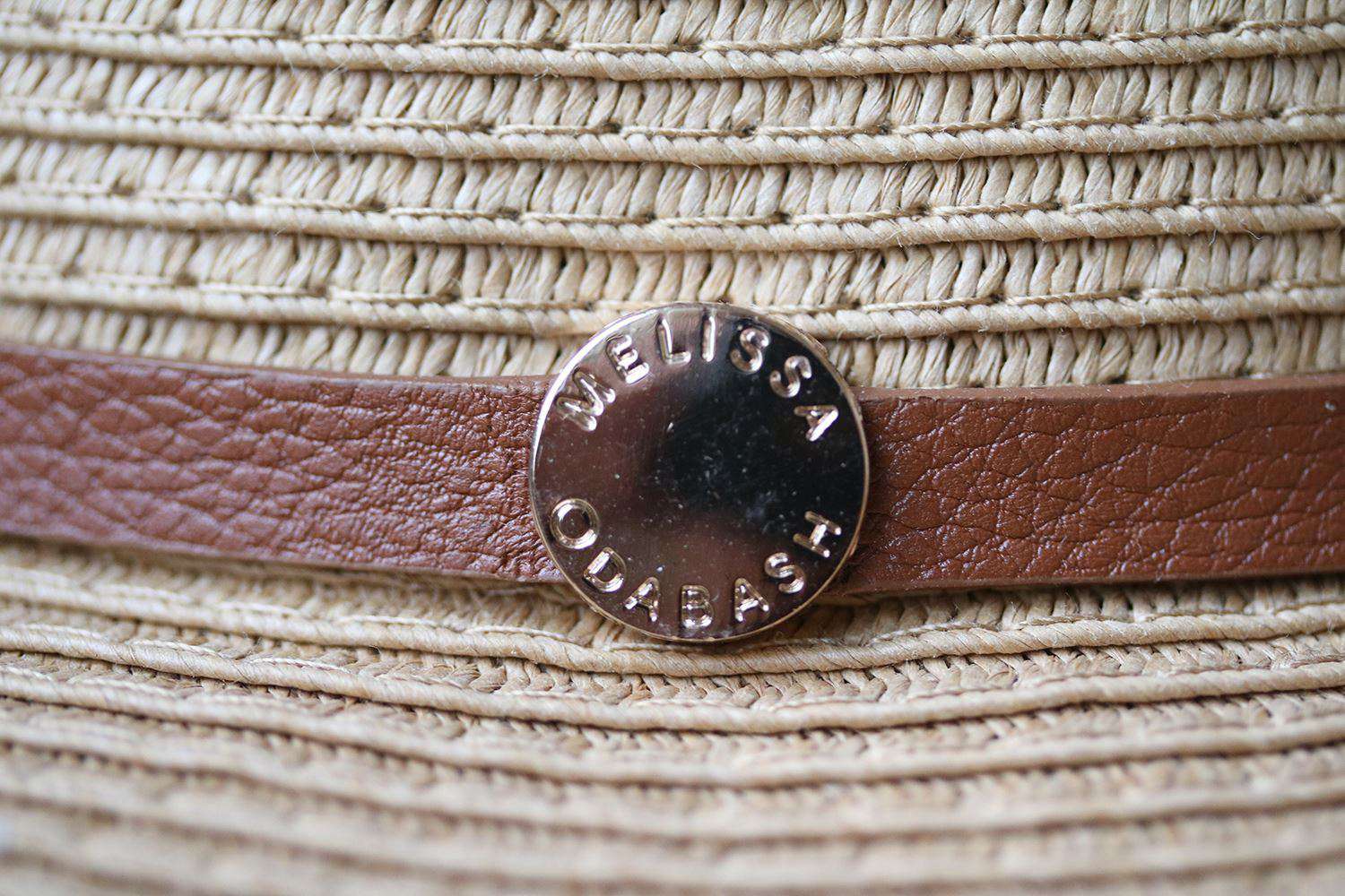 MELISSA ODABASH LEATHER-TRIMMED WOVEN RAFFIA FEDORA - Image 3