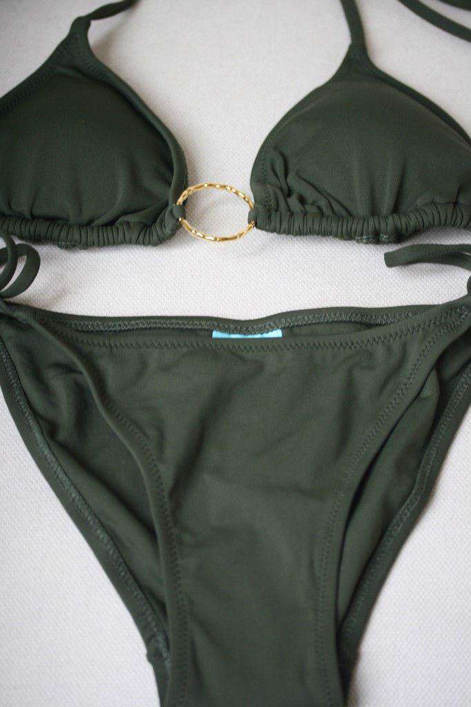 MELISSA ODABASH MIAMI KHAKI GREEN BIKINI UK 10/12 - Image 4