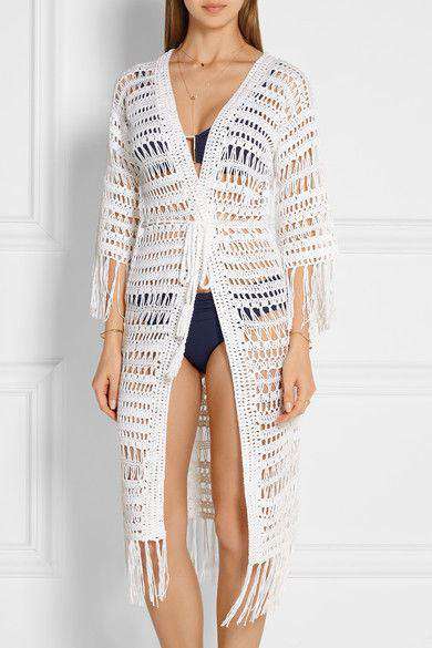 MELISSA ODABASH NAOMI CROCHET COVER-UP CARDIGAN ONE SIZE - Image 2