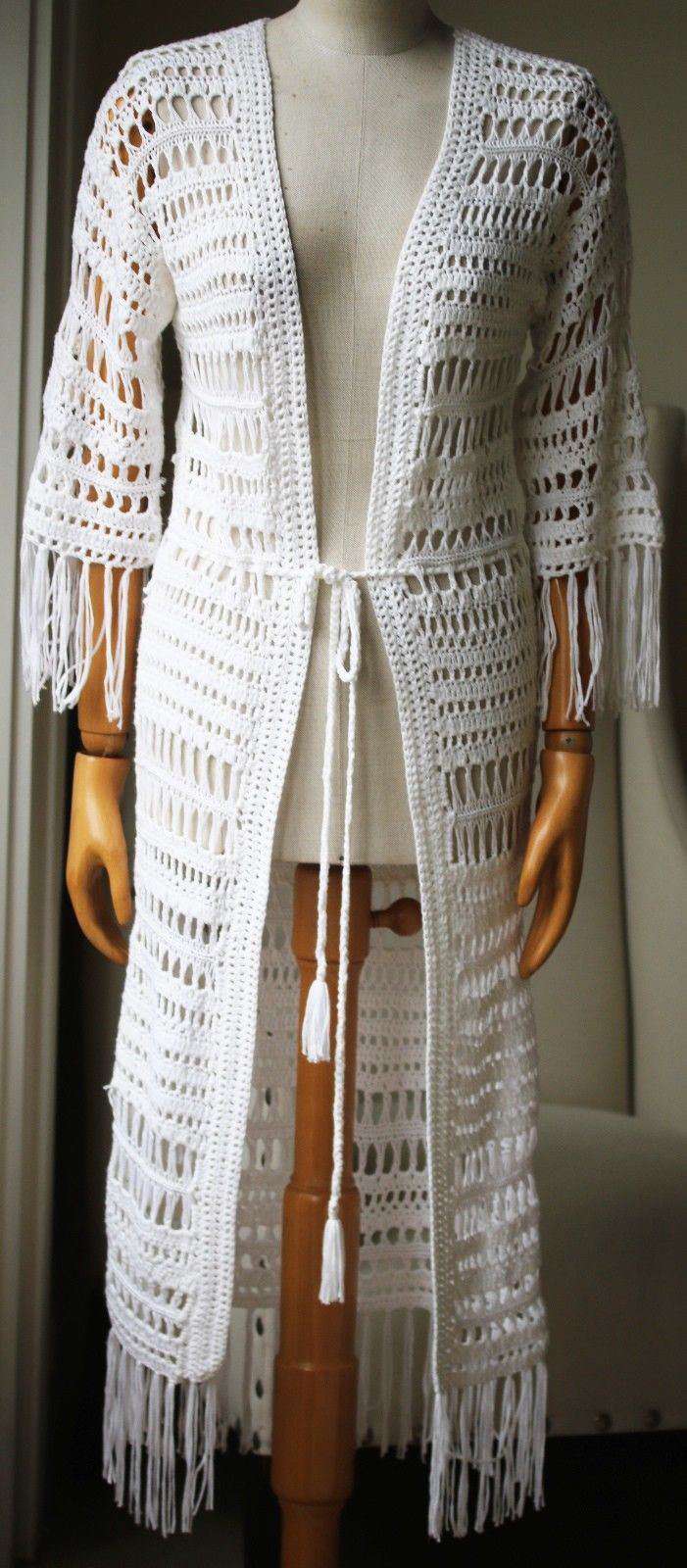 MELISSA ODABASH NAOMI CROCHET COVER-UP CARDIGAN ONE SIZE - Image 4