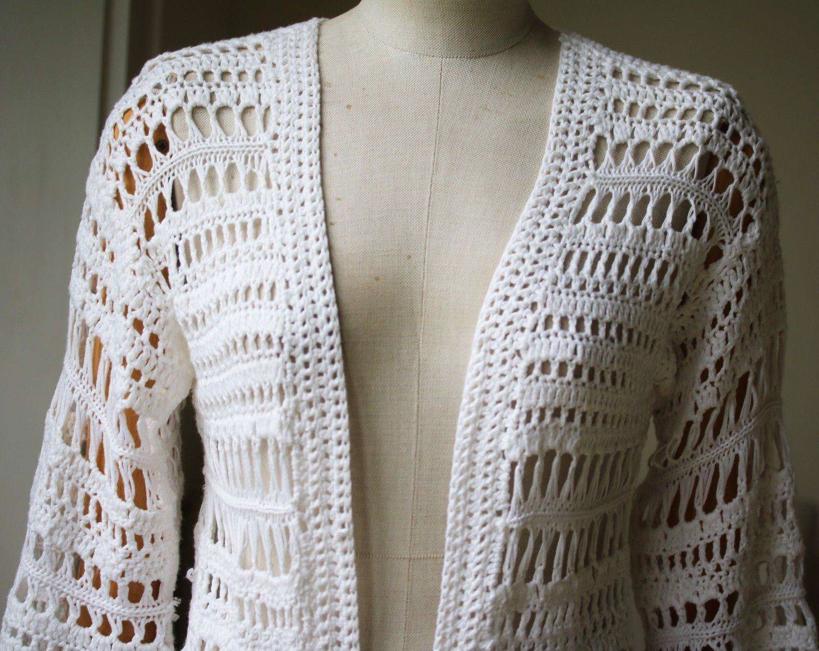 MELISSA ODABASH NAOMI CROCHET COVER-UP CARDIGAN ONE SIZE - Image 5