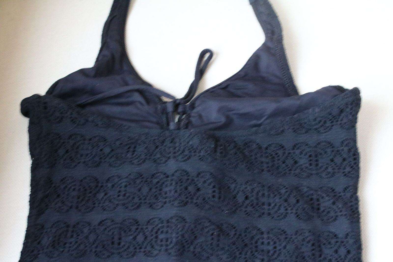 MELISSA ODABASH NAPLES BLACK  LACE-UP CROCHET ONE-PIECE SWIMSUIT UK 10 - Image 3