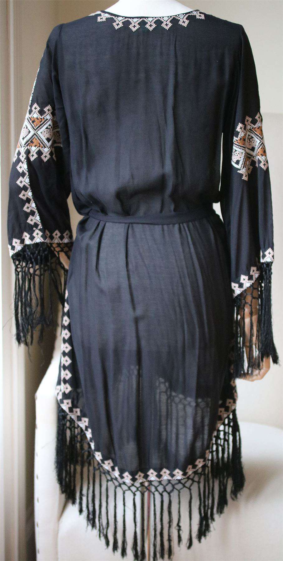 MELISSA ODABASH NIC EMBROIDERED KIMONO KAFTAN ONE SIZE - Image 4