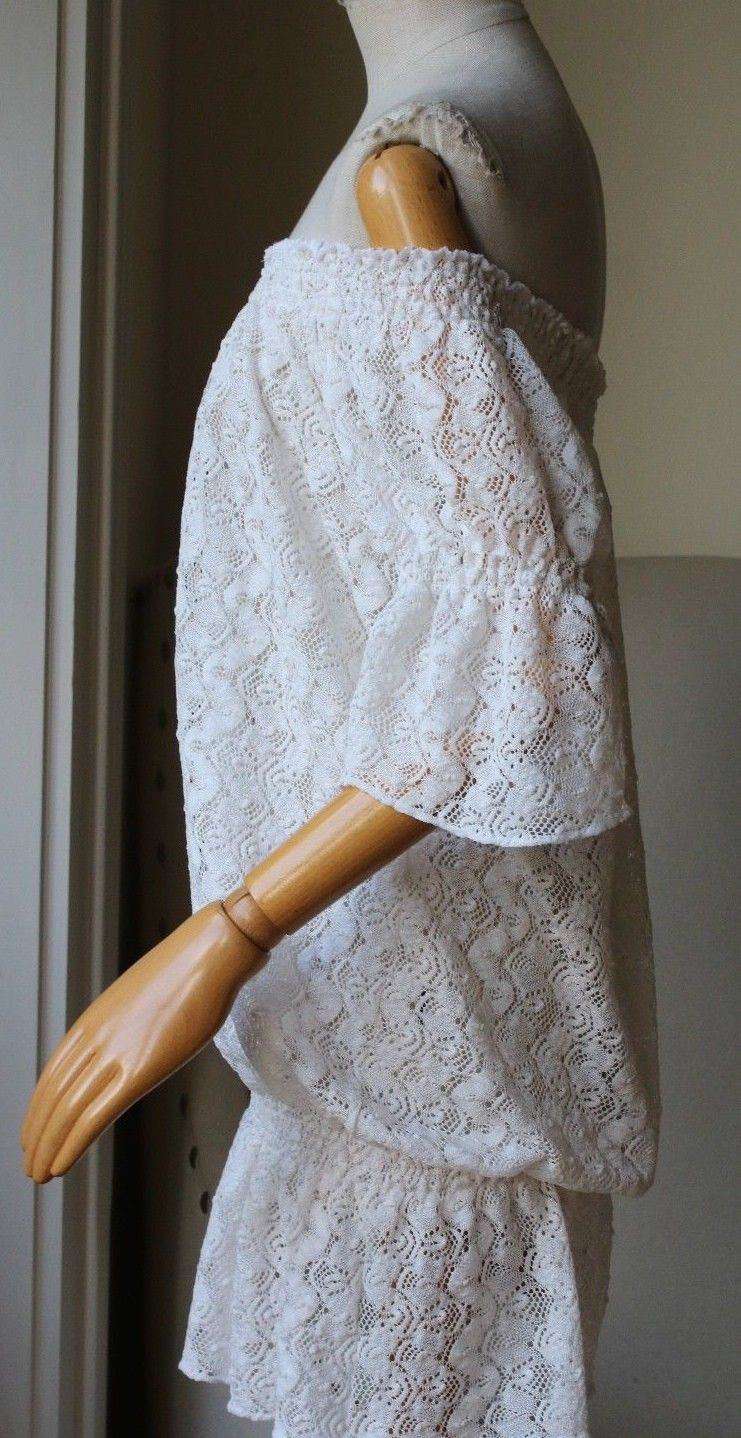 MELISSA ODABASH NICOLA CROCHET OFF-THE-SHOULDER DRESS ONE SIZE - Image 4