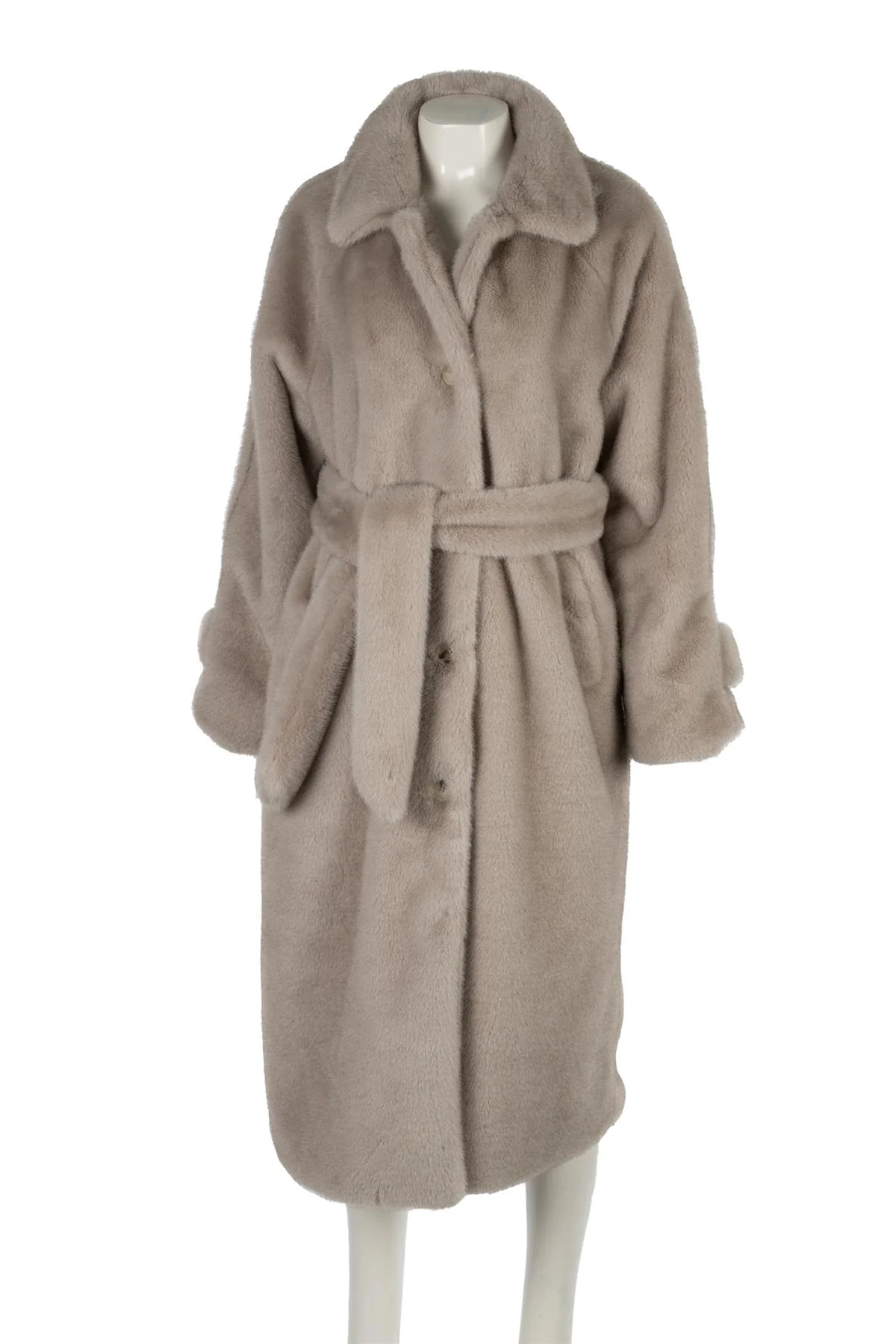 MEOTINE GREY KELLY FAUX FUR COAT XSMALL - SMALL - Image 2