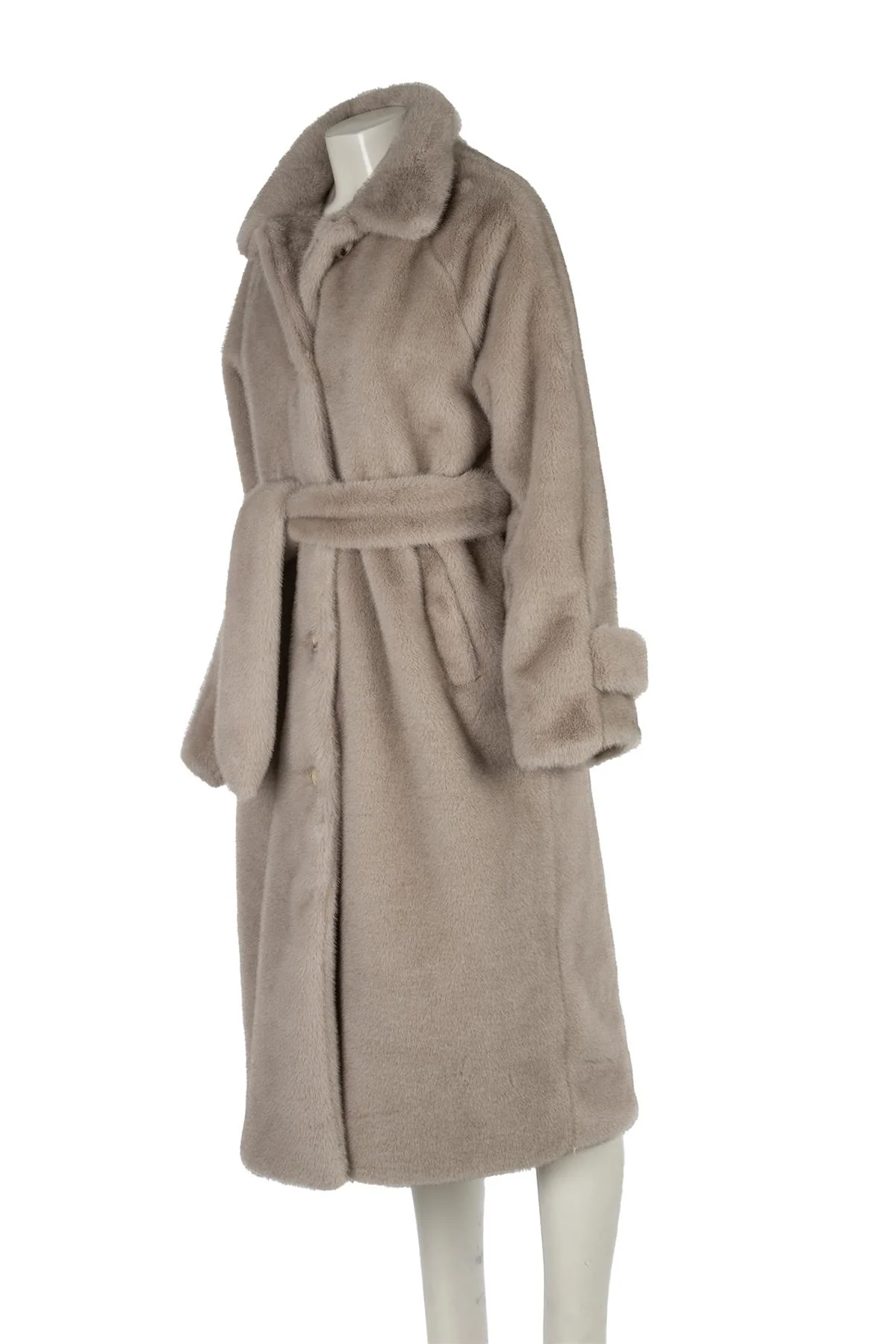 MEOTINE GREY KELLY FAUX FUR COAT XSMALL - SMALL - Image 3