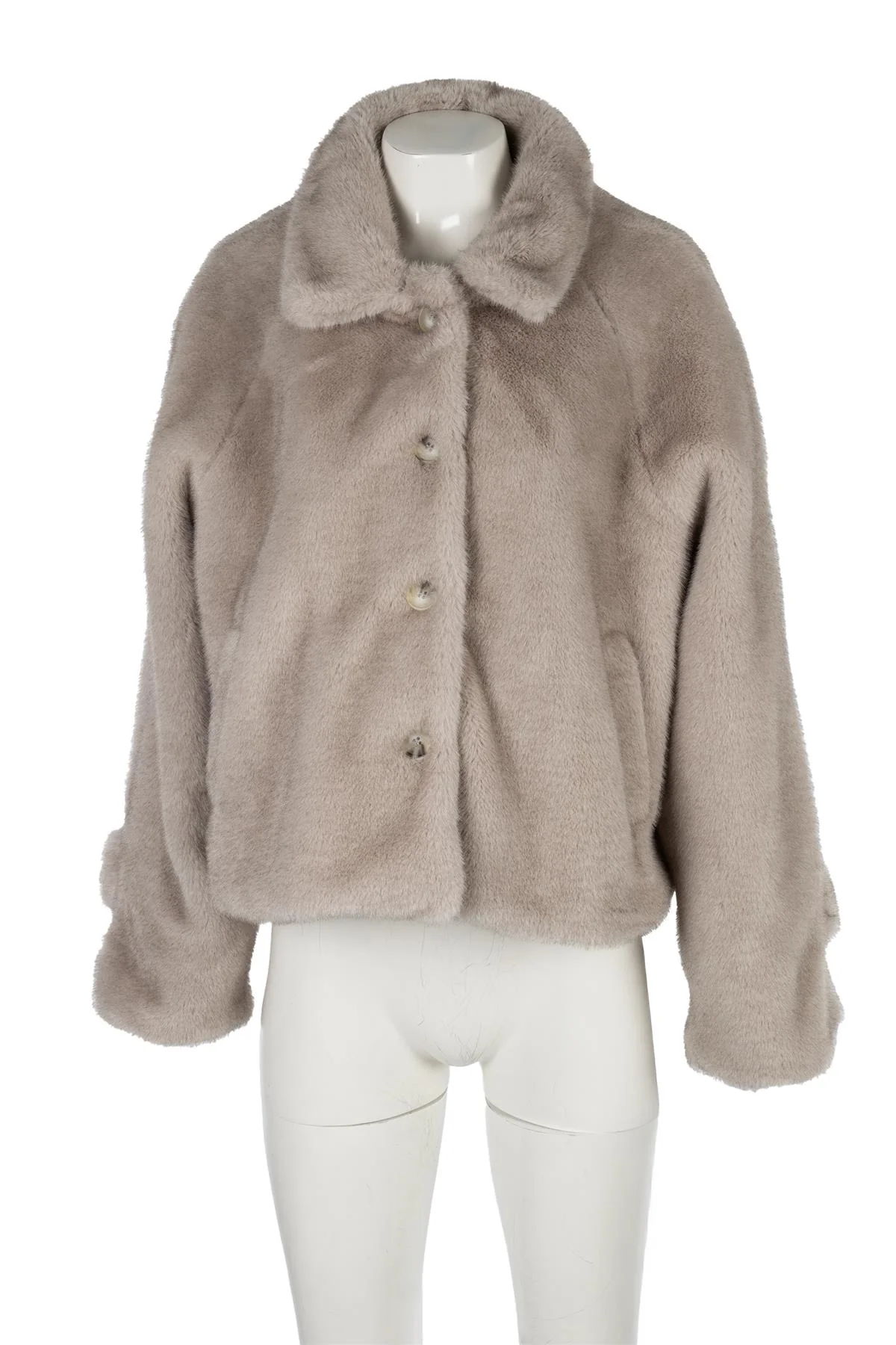 MEOTINE GREY KELLY FAUX FUR JACKET XSMALL - SMALL - Image 2