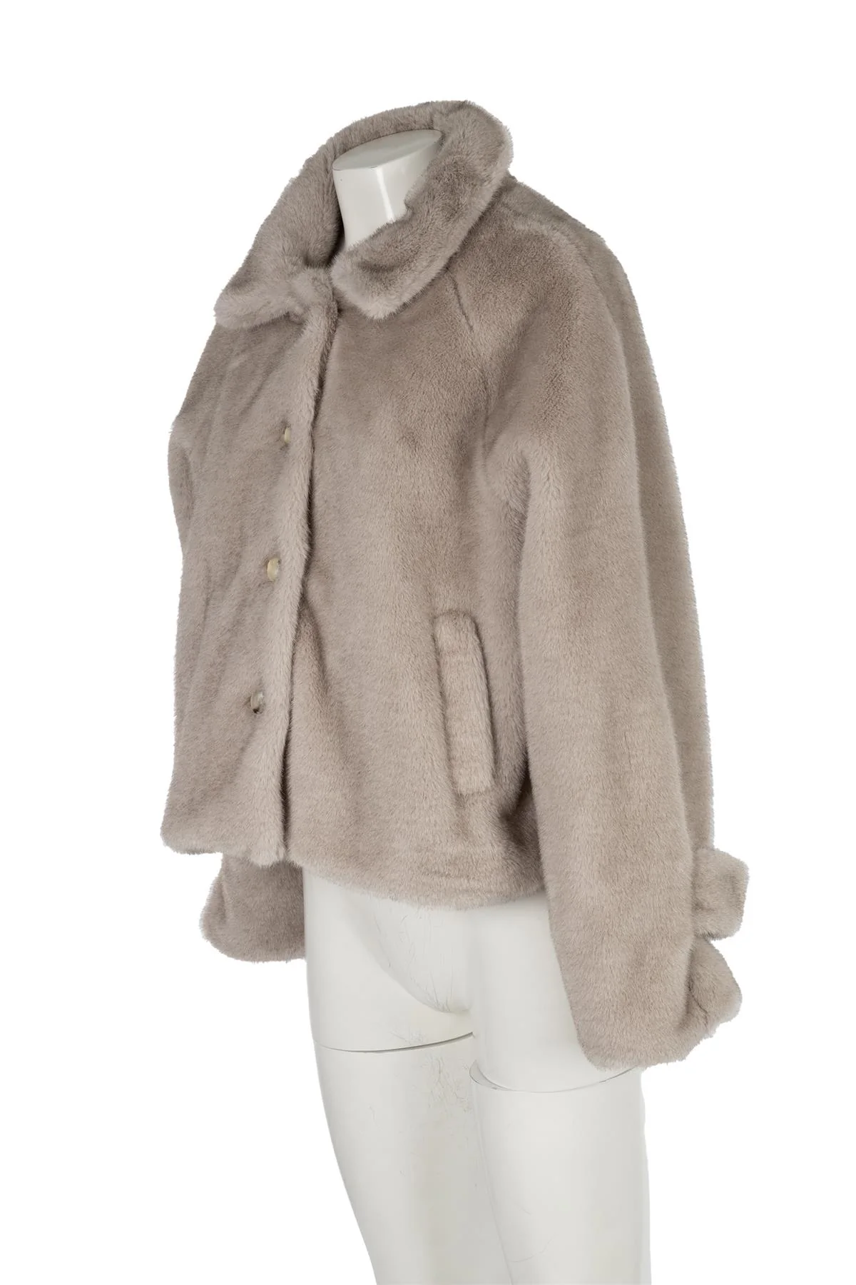 MEOTINE GREY KELLY FAUX FUR JACKET XSMALL - SMALL - Image 3